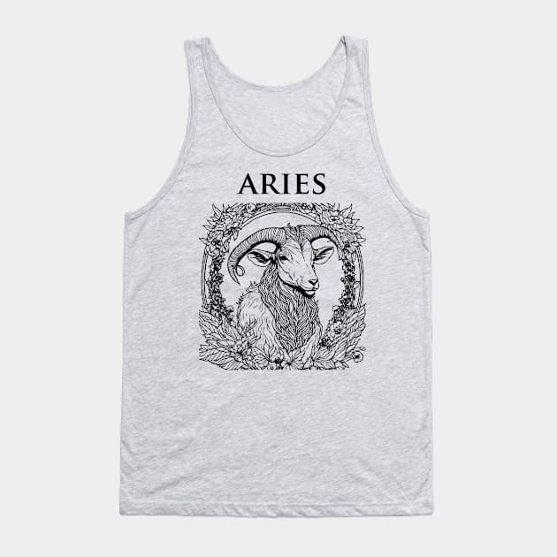 Aries Zodiac Sign Tank Top by lkn